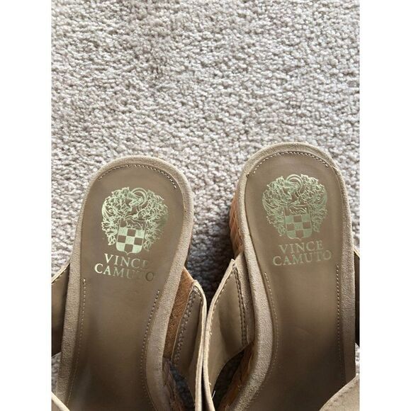 Vince Camuto GREATHEL SLIDE SANDALS Wedge leather size 10 - Picture 5 of 10